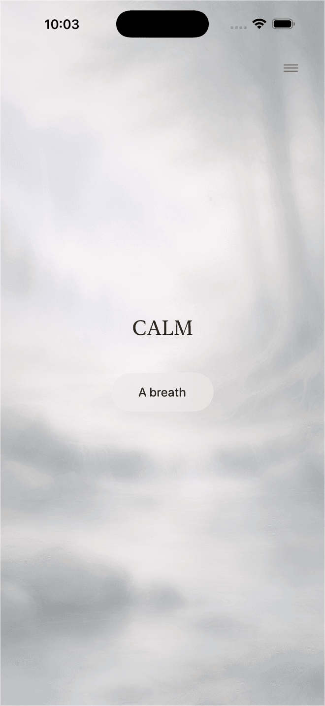 Hesya App PEACE Screen