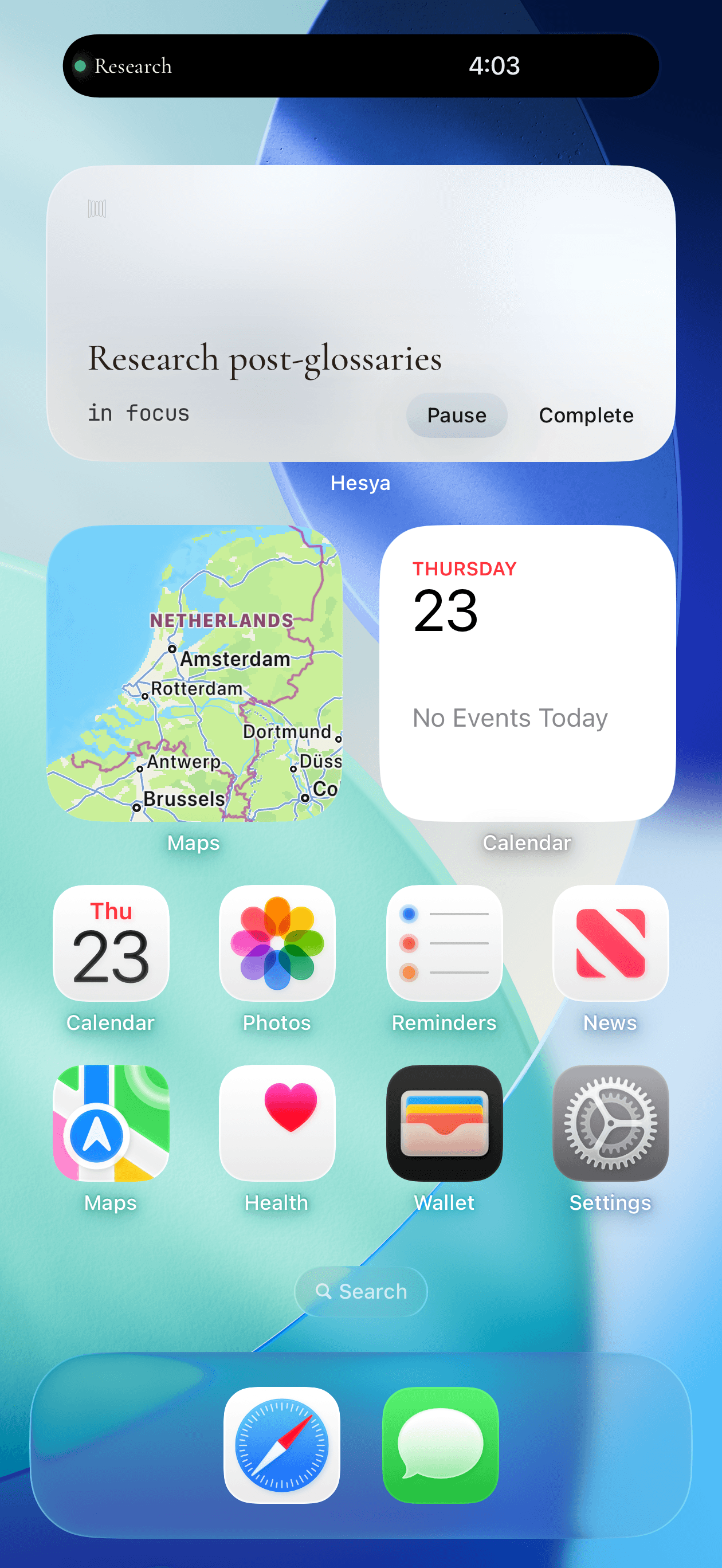 Hesya Home Screen widget keeping your intention in view